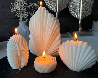 Soy candles Set of 4, Sculpture candles Nautical, Gift ideas, Unscented candles, Candles, Decorative candle, Large candles, Sea candles