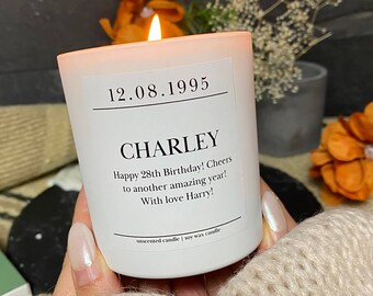 Birthday candle, Candle for him, Personalized, Soy candle, Birthday gift for him, Happy birthday candle, Gift for him boyfriend, Men gift