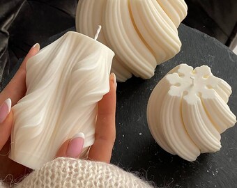 Sculpture candles Set of 4 Waves, Modern candles, Unique candles, Shaped Candles, Handmade gift, Candle set, Gift candle, Soy candle set