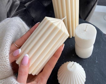 Soy candle, Column candle, Pillar candle, Aesthetic candles, Meditation candle, Thank you gift, Gift candle, Decorative candle,Modern candle