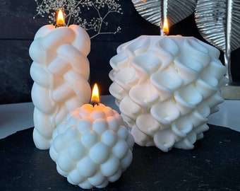 Decorative candle Set of 3 Bubbles, Christmas gift, Modern candles, Sculpture candle, Handmade candles, Soy candle gift set, Luxury candle