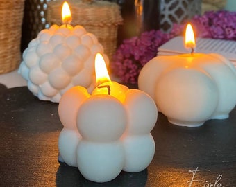 Soy candles Set of 3 Bubble candle, Soy candle gifts, Home decor candle, Set of candles, House warming gift, Bubble cube candle, Cute decor