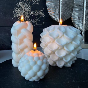 Decorative candle Set of 3 Bubbles, Christmas gift, Modern candles, Sculpture candle, Handmade candles, Soy candle gift set, Luxury candle