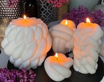 Unique candles, Candle gift Set of 4, Decorative candle, Modern candles, Sculpture candle, Aesthetic candle, Gift for women, Soy wax candle