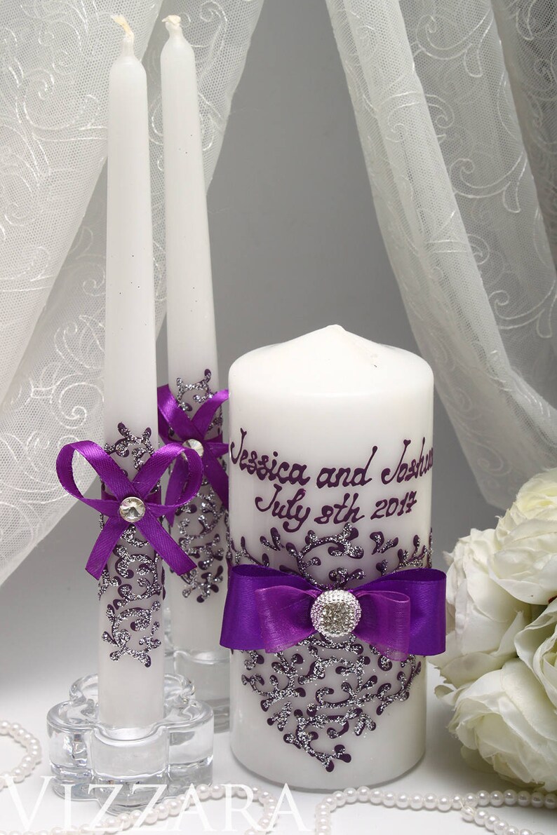 White Unity candles set Candles White Unity Ceremony Set Etsy
