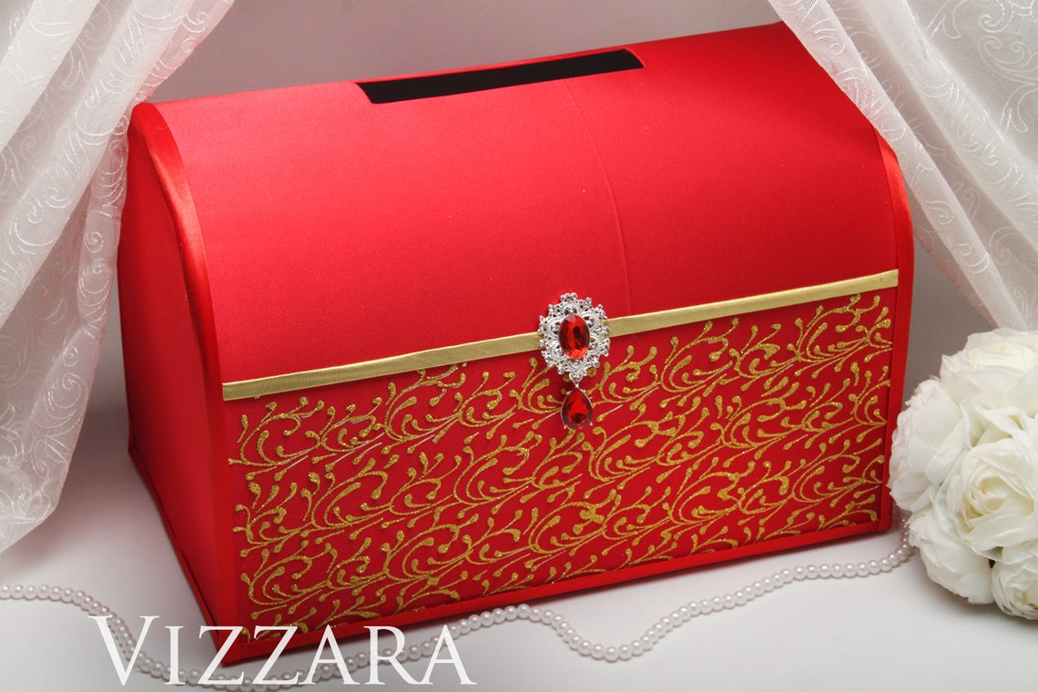 Wedding envelope box Red weddings Envelope box wedding Red and Etsy