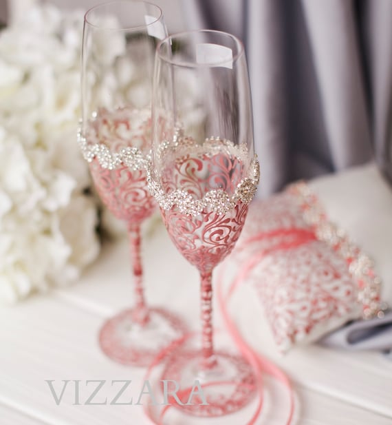 Rose GOLD champagne flutes Wedding champagne flute GOLD Etsy