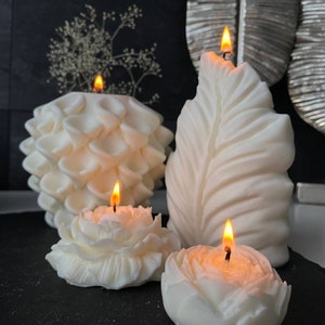 Modern candles Set | Soy candles Flowers | Gift ideas | Sculpture candles | Unscented candles |  Candles | Decorative candles |