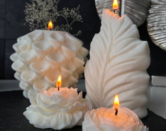 Modern candles Set | Soy candles Flowers | Gift ideas | Sculpture candles | Unscented candles |  Candles | Decorative candles |