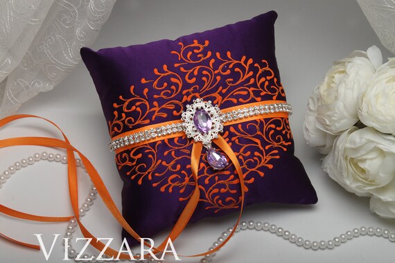 Ring Pillows Purple Weddings Wedding Ring Pillow Purple And Etsy