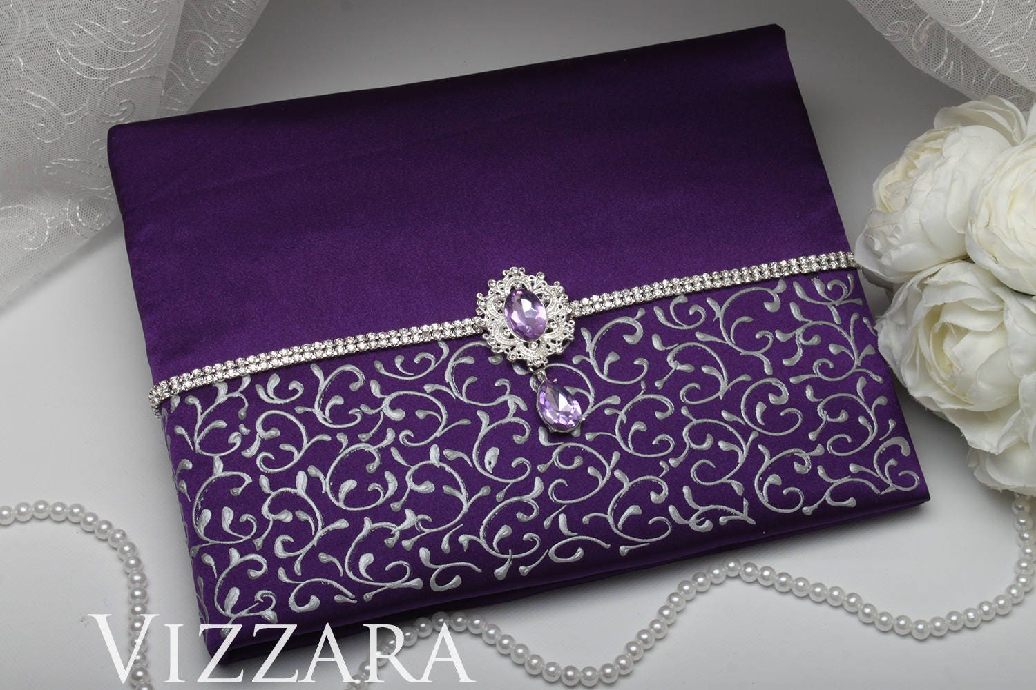 Weddings Guest Book the Purple Wedding Personalized Guest Book Etsy