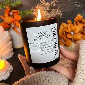 Birthday candle, Personalized gift, Soy candle, Birthday gift, Luxury candle, Happy birthday candle, Gift for her, Candle gift, Vegan candle image 4