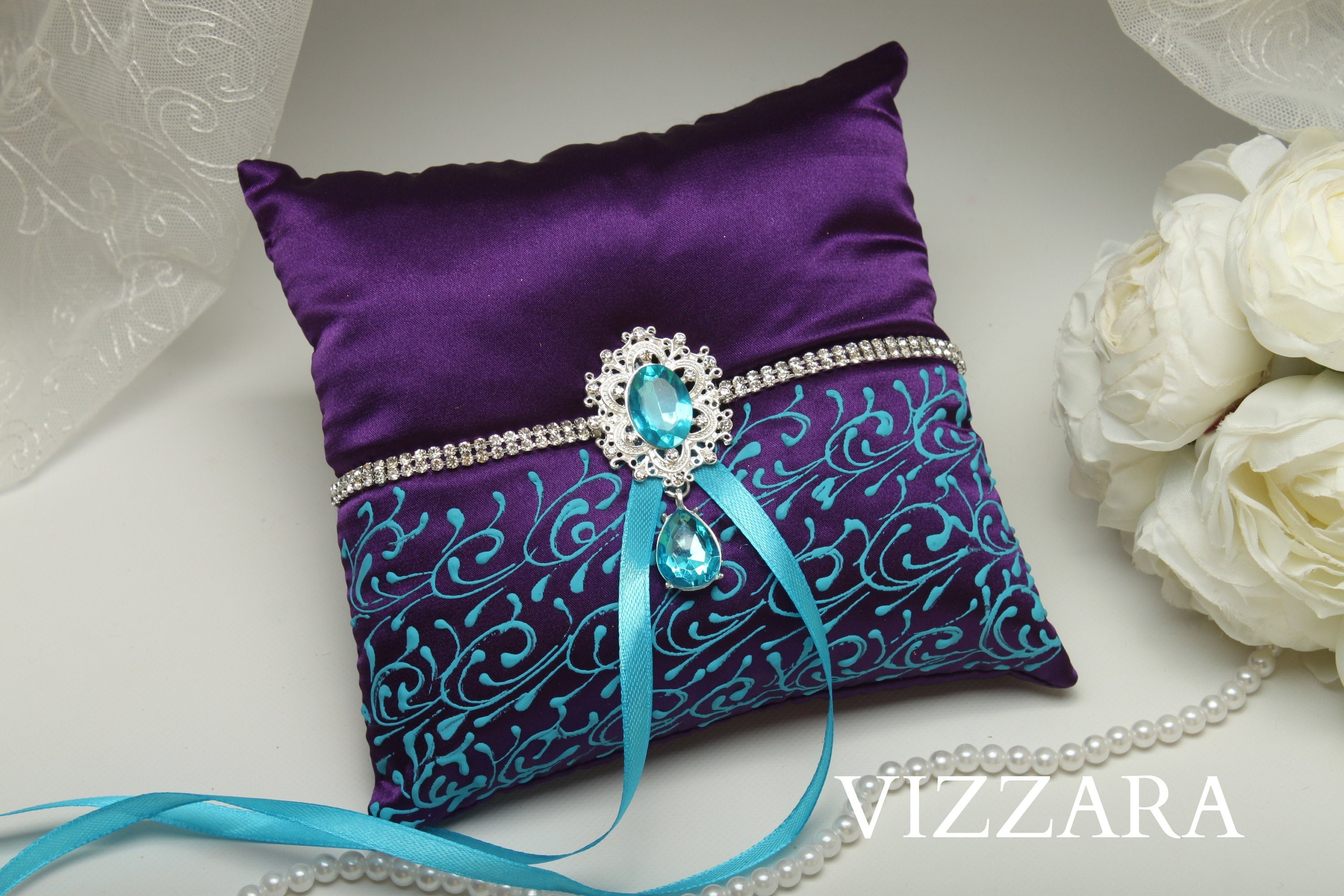 Ring Bearer Pillow Purple wedding Ring bearer pillow ideas | Etsy