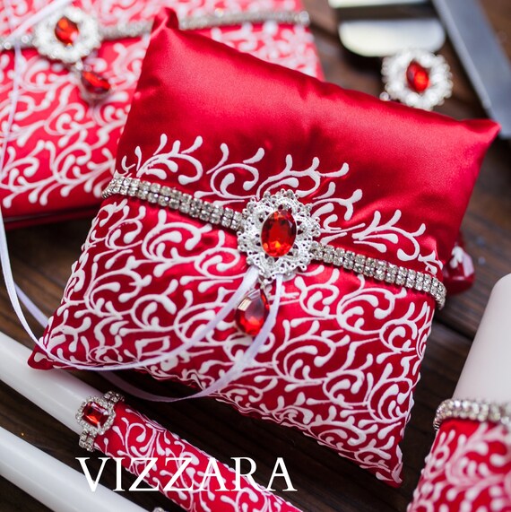 Ring Bearer Pillow Red Weddings Ring Bearer Pillow Ideas Red Etsy