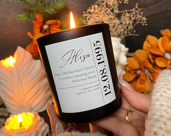 Birthday candle, Personalized gift, Soy candle, Birthday gift, Luxury candle, Happy birthday candle, Gift for her, Candle gift, Vegan candle