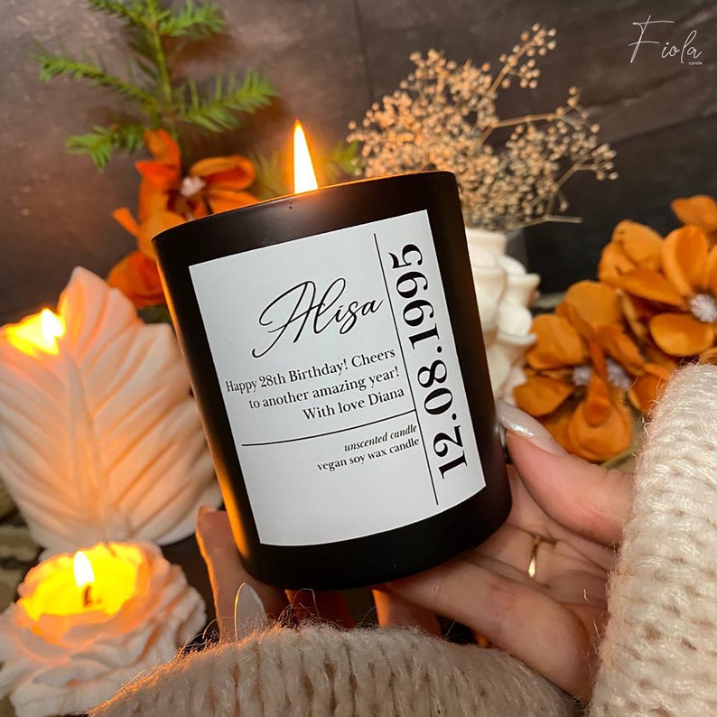 Birthday candle, Personalized gift, Soy candle, Birthday gift, Luxury candle, Happy birthday candle, Gift for her, Candle gift, Vegan candle image 1