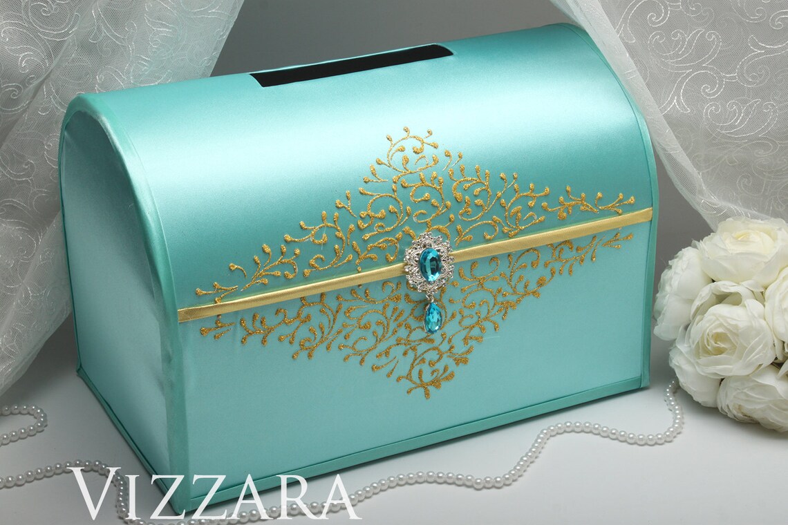 Wedding Card Box Wedding Mint Card Boxes for Weddings Mint and Etsy