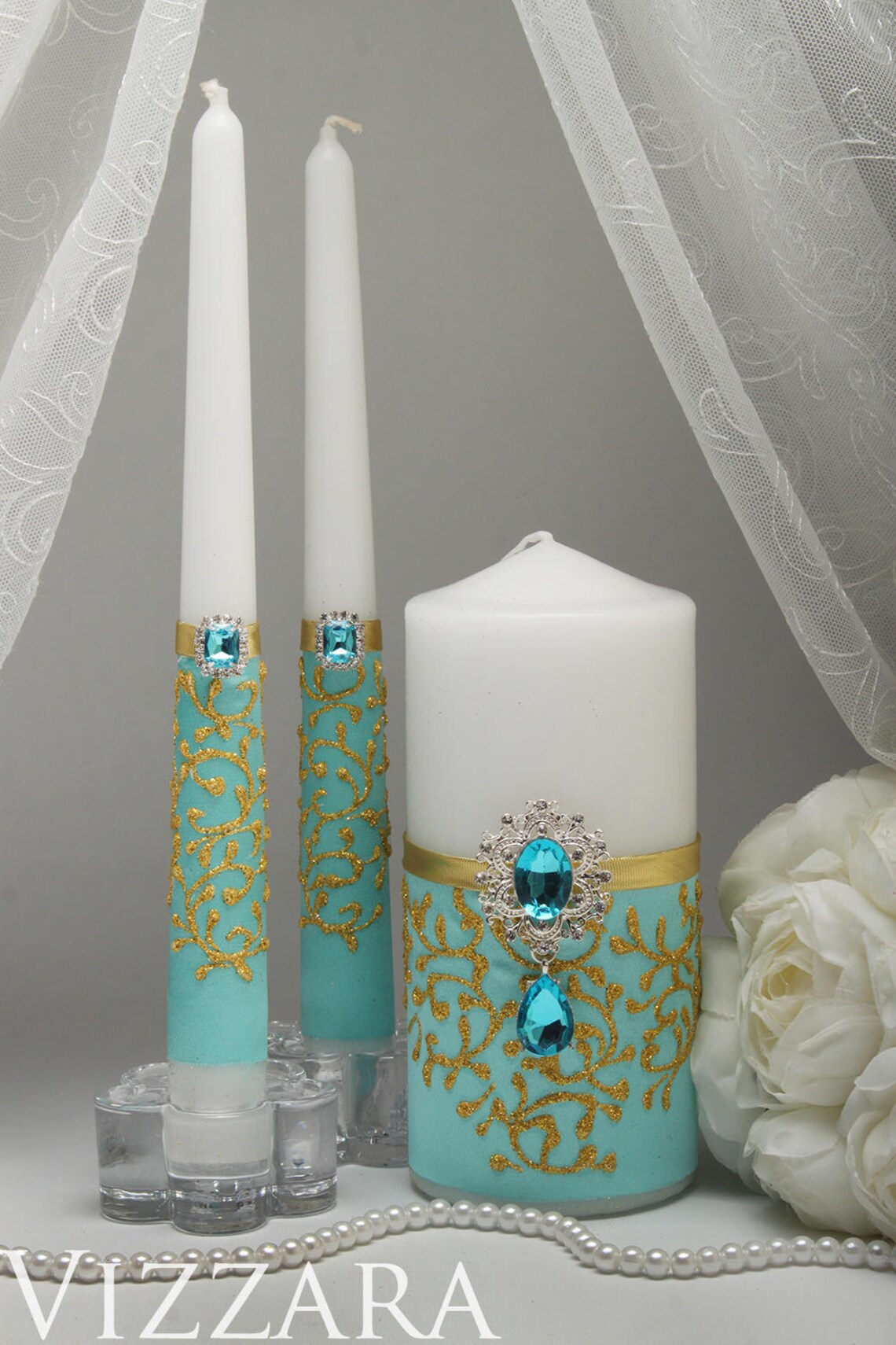 Unity Candles Set Mint Green Wedding Unity Candles for Wedding Etsy