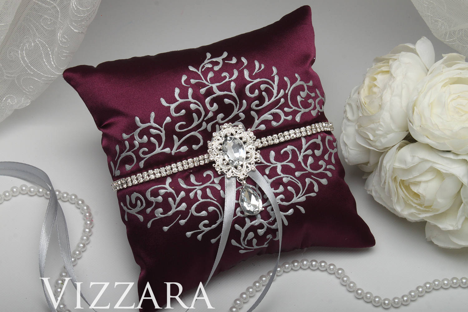 Ring bearers pillows Burgundy wedding Burlap ring bearer Etsy