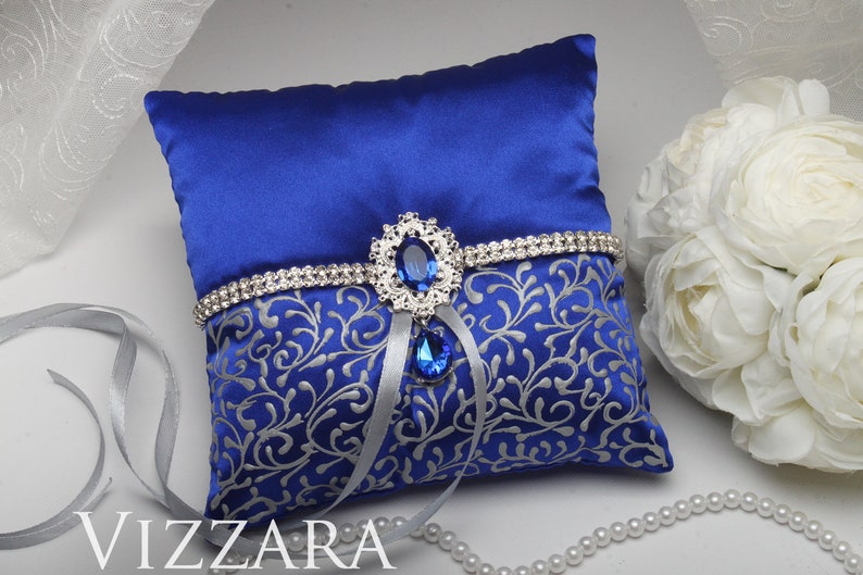 Ring Bearers Pillows Royal Blue Wedding Handmade Ring Bearer Etsy
