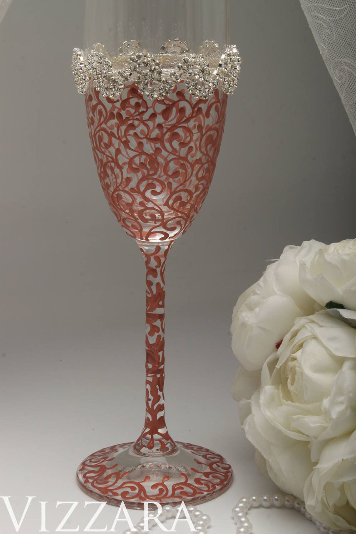 Rose GOLD champagne flutes Wedding champagne flute GOLD Etsy