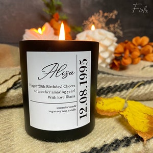 Birthday candle, Personalized gift, Soy candle, Birthday gift, Luxury candle, Happy birthday candle, Gift for her, Candle gift, Vegan candle image 2