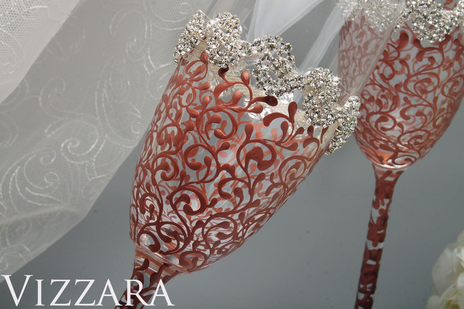 Rose GOLD champagne flutes Wedding champagne flute GOLD Etsy