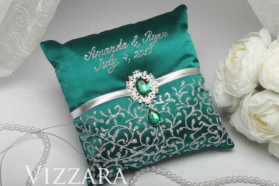 Ring pillow Green wedding Wedding ring pillows Green wedding | Etsy