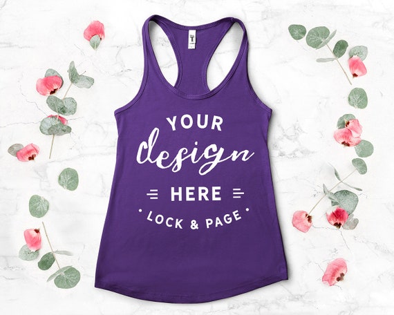 Next Level 1533 Mockup Purple Rush Floral Flat Lay