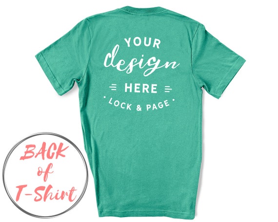 Back Of T-Shirt Mockup Teal Bella Canvas 3001 On