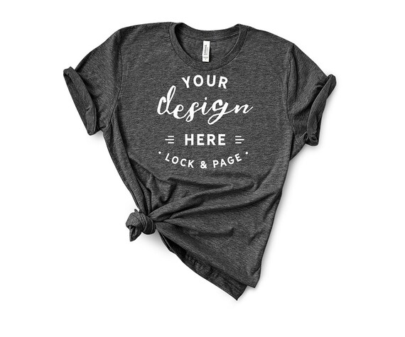 Download Free Basic Bella Canvas 3001 Heather Dark Grey T-Shirt ...