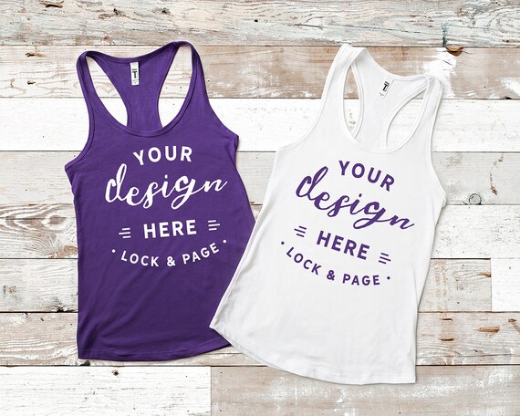 Next Level 1533 Purple Rush Mockup Racerback Womens White