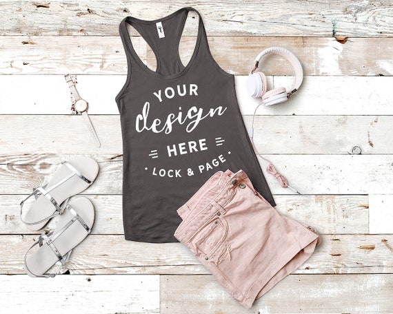 Next Level 1533 Tank Top Mockup Dark Grey Flat Next Level 1533 Tank Top Mockup Dark Grey Flat