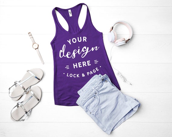 Next Level 1533 Mockup Purple Rush Flat Lay Ladies