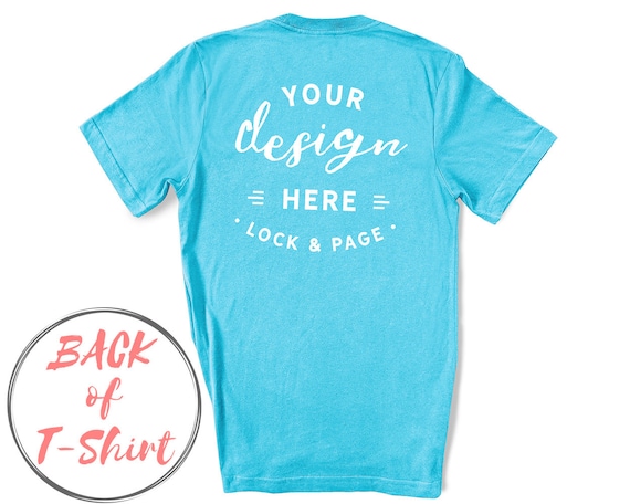 Back Of T-Shirt Mockup Aqua Bella Canvas 3001 On