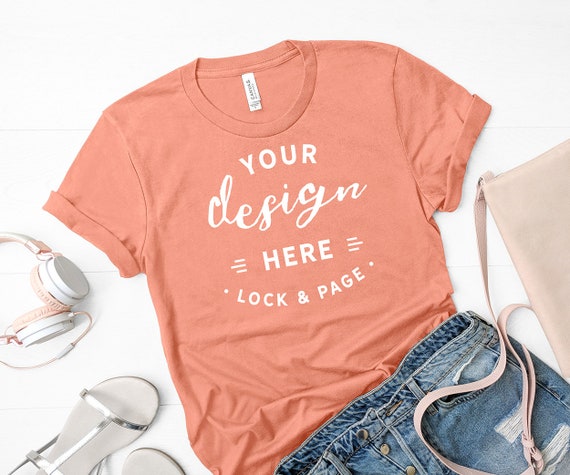 Download Free Sunset Bella Canvas 3001 T Shirt Mockup Flat Lay Psd All Download Food Packaging Mockup Psd Free Mockup File PSD Mockup Templates