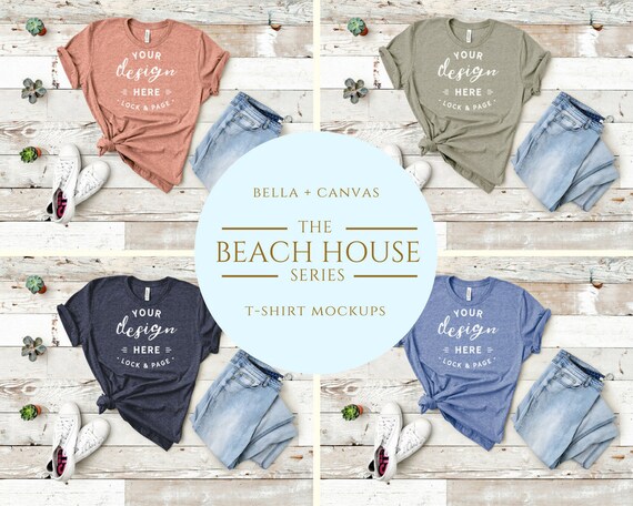 T-Shirt Mockup Bella Canvas 3001 Beach House Series T-Shirt
