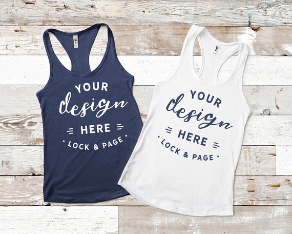 Next Level 1533 Indigo Mockup Racerback Womens White Tank