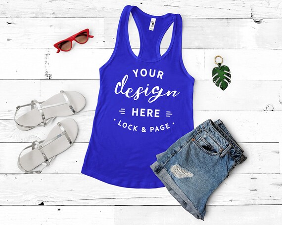 Royal Blue Next Level 1533 Tank Top Mockup Flat Royal Blue Next Level 1533 Tank Top Mockup Flat