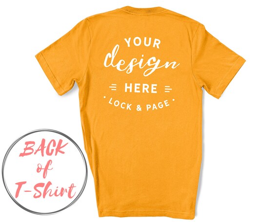 Burnt Orange Bella Canvas 3001 Back Of T-Shirt Mockup