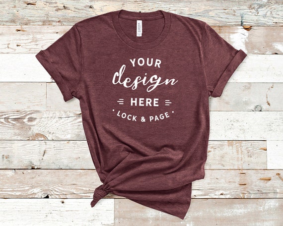 Heather Maroon Bella Canvas 3001 T-Shirt Mockup Plain Beach Heather Maroon Bella Canvas 3001 T-Shirt Mockup Plain Beach