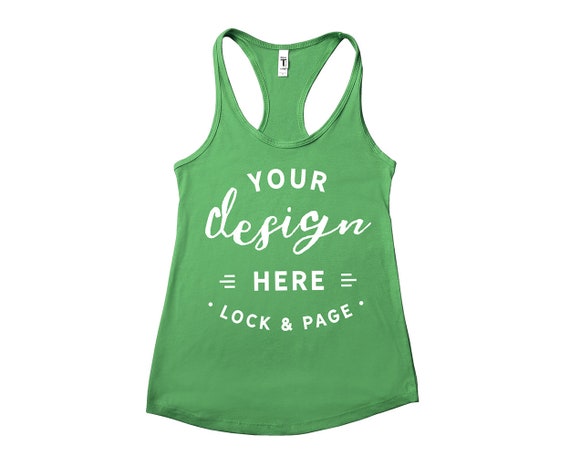 Kelly Green Next Level 1533 Mockup Tank Top Flat
