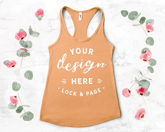 Next Level 1533 Mockup Light Orange Floral Flat Lay