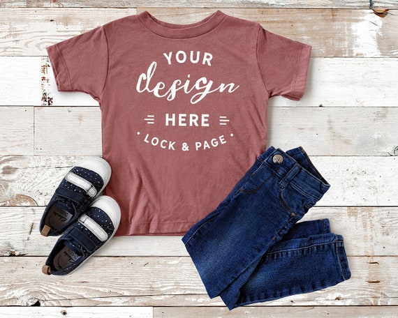 Kids Youth T-Shirt Mockup Bella Canvas 3413y Mauve Triblend