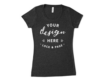 Download Charcoal Black Bella Canvas 8413 Triblend T-Shirt Mockup ...