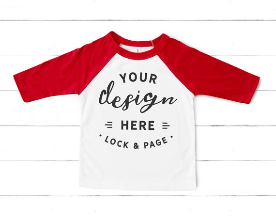 Kids Red And White Unisex T-Shirt Mockup Bella Canvas Kids Red And White Unisex T-Shirt Mockup Bella Canvas