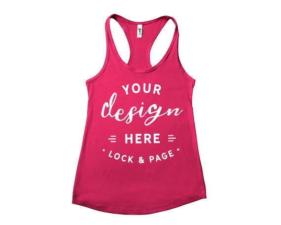 Muscle Top Mockup Next Level 1533 Mockup Raspberry Flat