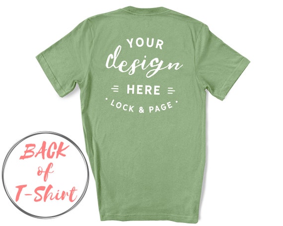 Download Free Back Of T-Shirt Mockup Leaf Bella Canvas 3001 On (PSD ...
