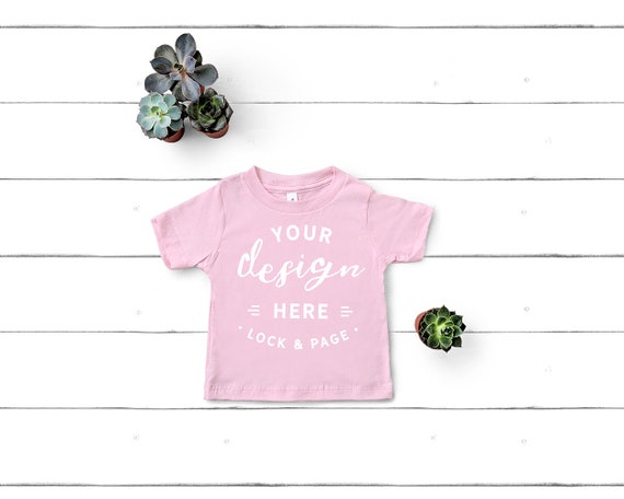 Baby T-Shirt Mockup Bella Canvas 3001t Pink Unisex T-Shirt