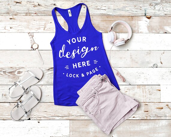 Next Level 1533 Tank Top Mockup Royal Blue Flat